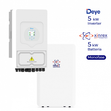 Inverter Deye 6kW monofase, con accumulo nRuit da 5kWh (tecnologia CATL)