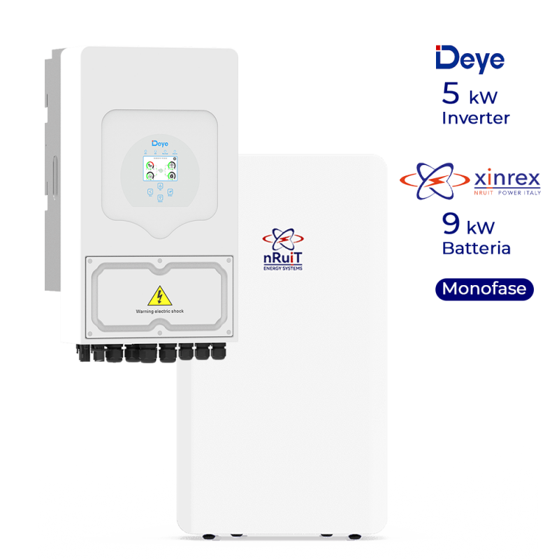 Inverter Deye 6kW monofase, con accumulo nRuit da 9kWh (tecnologia CATL)