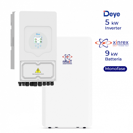 Inverter Deye 6kW monofase, con accumulo nRuit da 9kWh (tecnologia CATL)